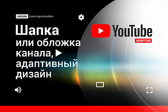 Грамотная шапка канала YouTube, оформление, дизайн обложки канала Ютуб