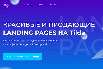 Дизайн landing pages - одностраничных сайтов - на Tilda за 3-12 ДНЕЙ
