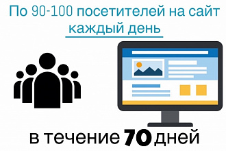 90-100 посетителей на сайт ежедневно в течение 70 дней