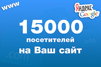 Трафик на Ваш сайт - 15000 уникальных посетителей за 48 часов