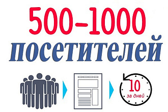 От 500 до1000 посетителей на сайт ежедневно в течение 10 дней