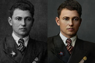 Качественная реставрация и ретушь старых фотографий