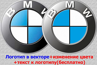 Ваш логотип в векторе. Бонус-редактирование цвета, текст к логотипу