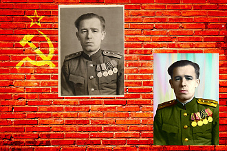 Реставрация Чёрно - Белых фото, придание снимкам цвета