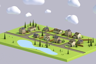 Живые картинки. Low poly cinema 4d