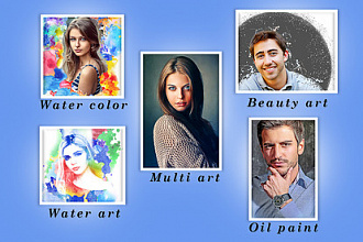 Обработка портретов в стиле oil paint, beauty art, water color