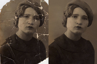 Реставрация старых фотографий в Photoshop. Удаление пятен