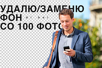Удалю, заменю фон со 100 фото в течении 10 часов
