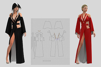 3D визуализация одежды, черновые лекала
