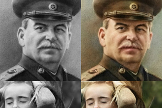 Сделаю чёрно белые фото в цветные