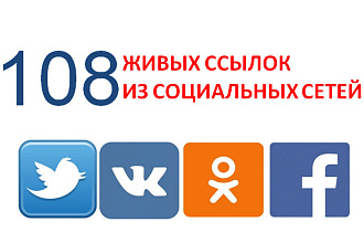 108 живых ссылок из социальных сетей для быстрой индексации