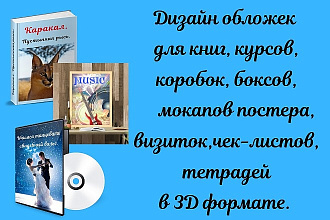 Дизайн обложек для книг, DVD, инфопродуктов в 3D формате