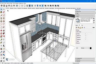 3D визуализация мебели и интерьера кухни, разработка, моделирование