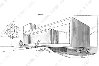 Разработаем концепцию архитектурного образа в подаче Sketch до 200м2