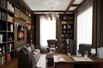 Дизайн проект кабинета и отдельных комнат