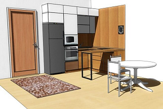 3D дизайн проект кухни
