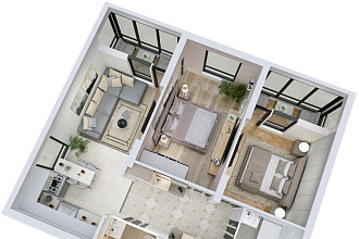 3Д визуализация планировки квартиры