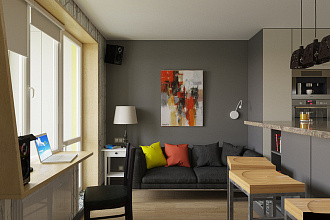 Дизайн интерьера однокомнатной квартиры или студии до 40м2