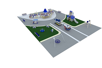 Выполню макет детской площадки в 3Ds MAX. Экстерьер