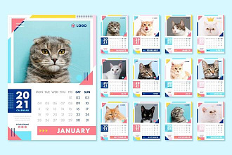 Дизайн календаря, 2021 calendar, in the desired image