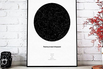 Постер Карта звездного неба