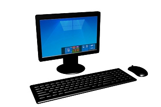 Компьютер с клавиатурой и мышью
