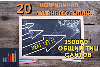 20 неприлично жирных ссылок. Общий ТИЦ 150.000+