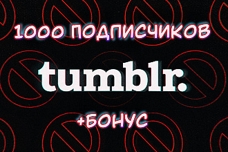 Tumblr - 1000 подписчиков + бонус
