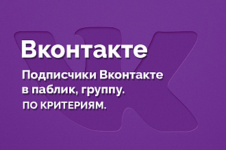 Подписчики Вконтакте в паблик группу по критериям