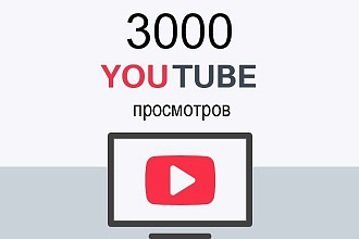 Просмотры в Youtube - 3000 штук