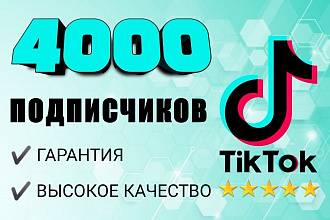 4000 подписчиков TikTok. Высокое качество, Гарантия, Безопасно