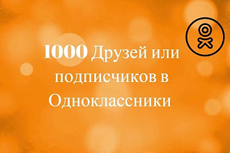 1000 Друзей или подписчиков в Одноклассники с активностью