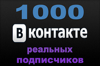 1000 реальных подписчиков Вконтакте на страницу или в группу