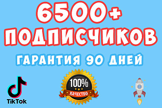 6500+ подписчиков в TikTok с гарантией 90 дней