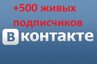 Раскрутка ВКонтакте +500 живых подписчиков