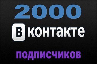 2000 подписчиков Вконтакте на страницу или в группу + бонус