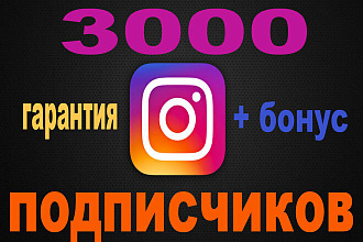 3000 подписчиков в instagram с гарантией отписки + бонус
