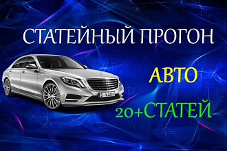 Статейный прогон по 20 жирным сайтам. Тематика Авто + Бонус