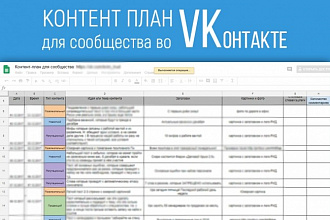 Составлю контент-план для сообщества ВКонтакте