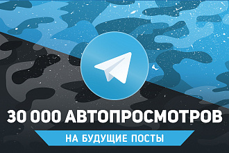 По 1000 автопросмотров на 30 записей Telegram. 30000 автопросмотров