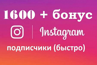 1600 подписчиков в instagram + бонус