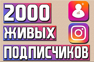 2000+ Живых подписчиков в Instagram +1000 лайков Бонус