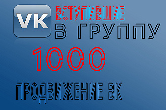 1000 вступивших в группу или паблик ВКонтакте +бонус 50 лайков