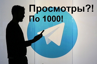 Просмотры Телеграм - по 1000 на 10 записей