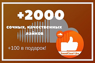 2000 лайков Soundcloud + 100 в подарок