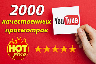 2000 качественных просмотров на Youtube + лайки в бонус