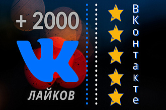 2000 качественных лайков ВКонтакте на посты, фото, комментарии