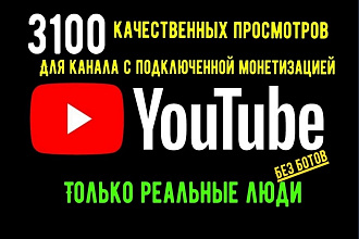3100 просмотров YouTube с окупаемой монетизацией