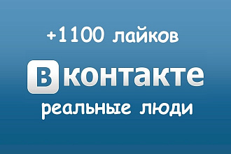 +1100 лайков ВКонтакте Реальные люди