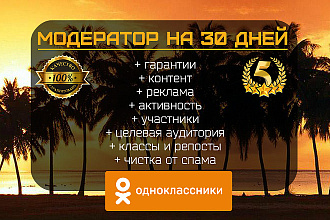 Ведение и администрирование группы в Одноклассниках - 30 дней